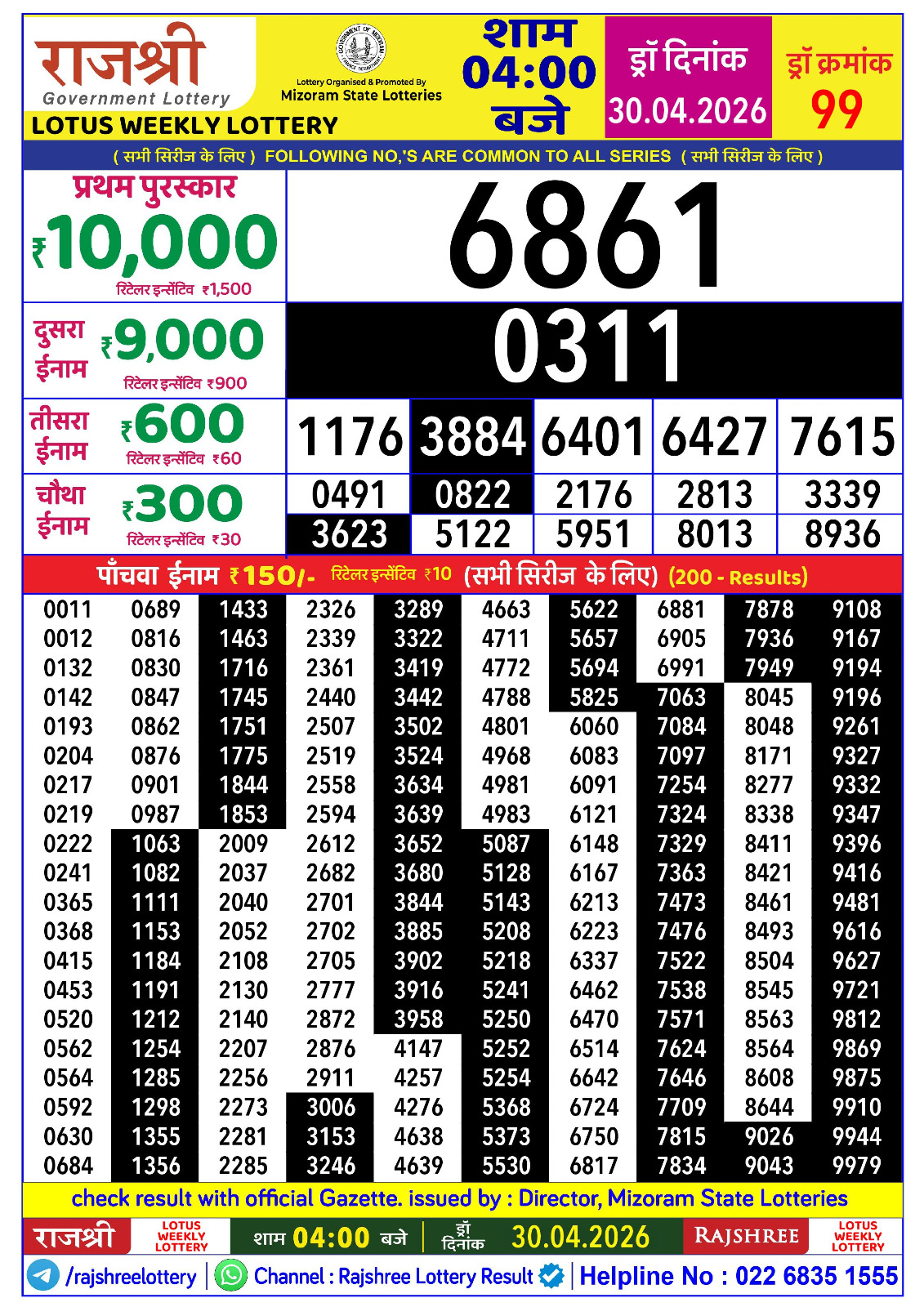 Lottery result image 30 April 2026