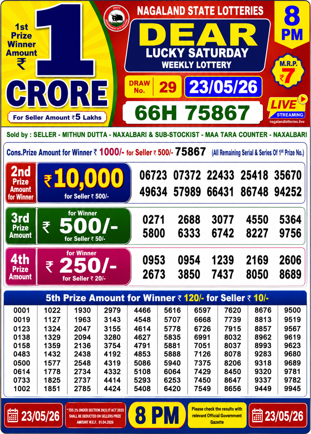 Dear 8 PM Result 23 May 2026