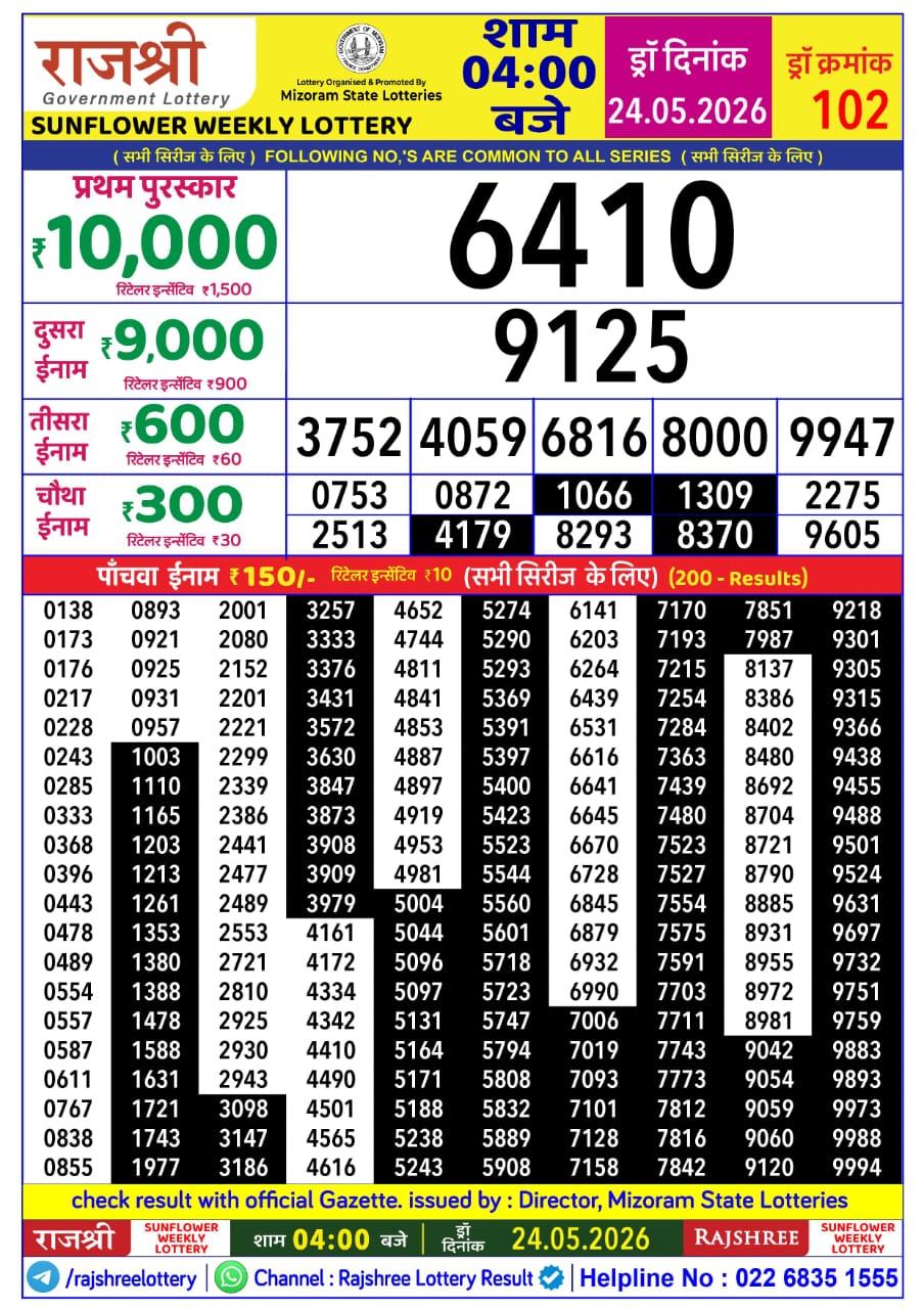 Labh Laxmi 4 PM Result 24 May 2026