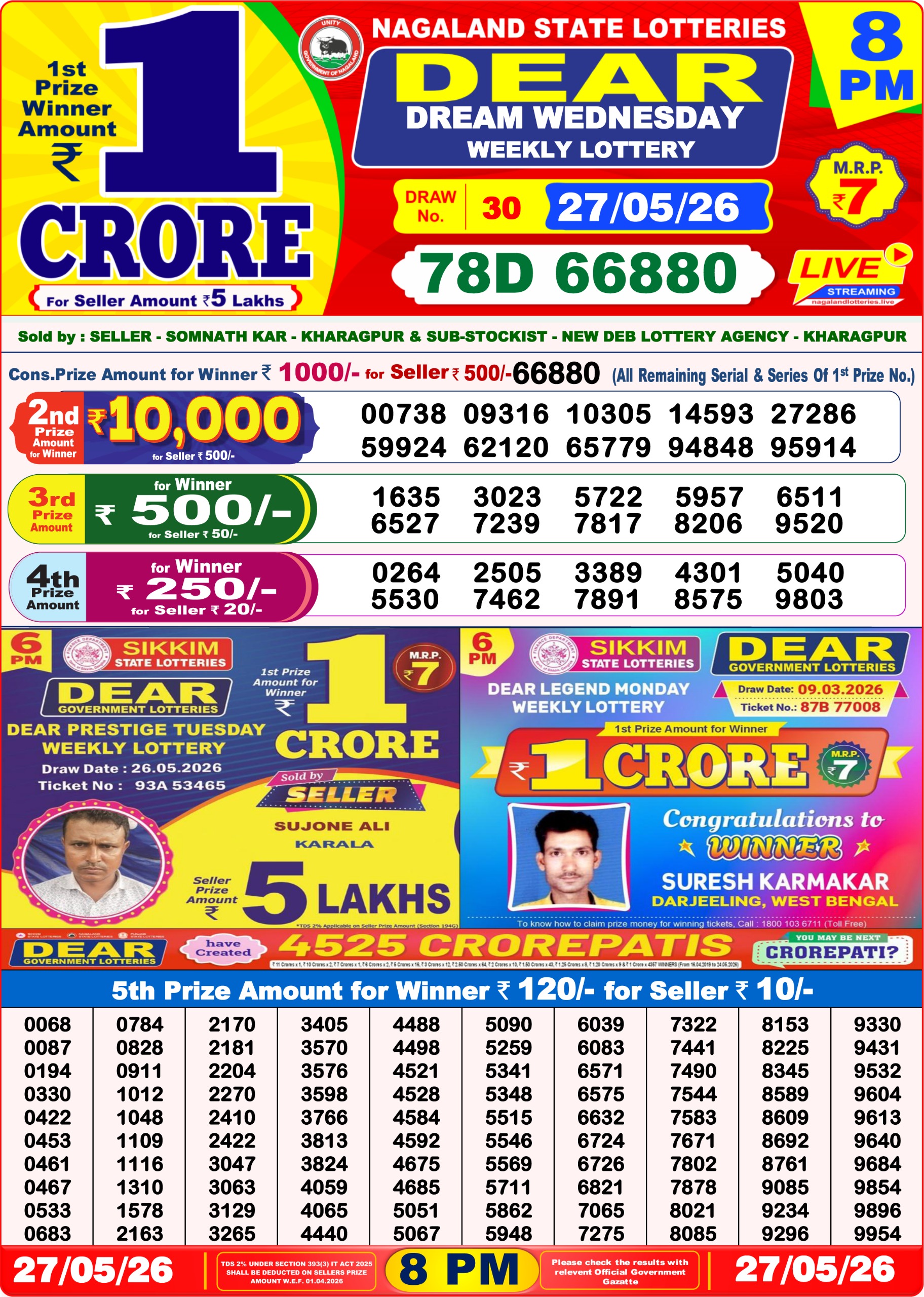 Dear 8 PM Result 27 May 2026