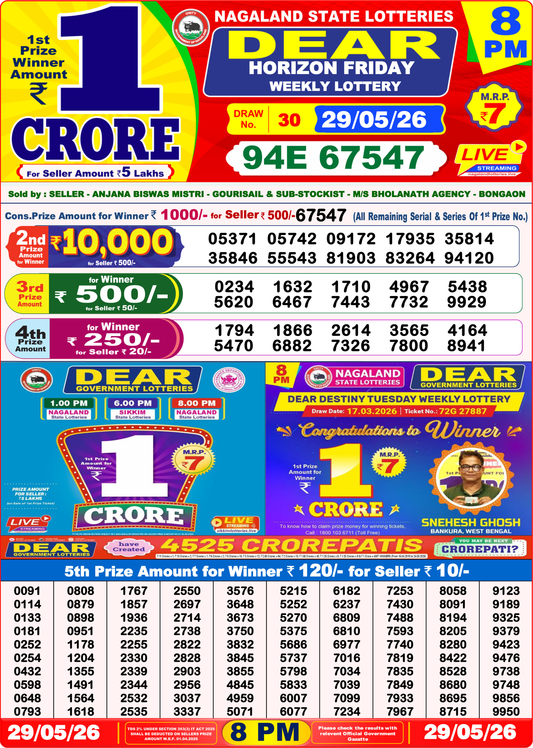 Dear 8 PM Result 29 May 2026