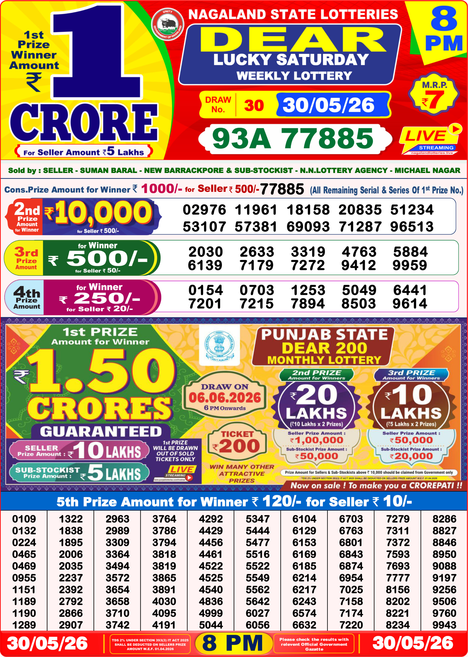 Dear 8 PM Result 30 May 2026